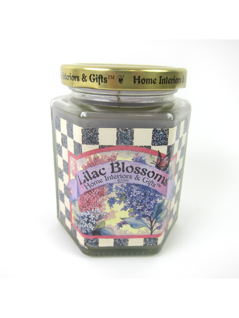 Vintage Home Interiors & Gifts Lilac Blossoms 7.5 Oz Jar Candle 1999 Unused